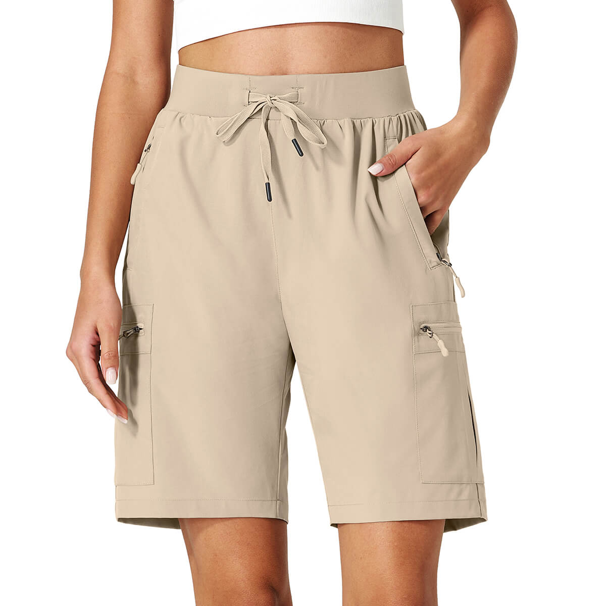 Cromoncent Women's Hiking Cargo Shorts Quick Dry Athletic Casual